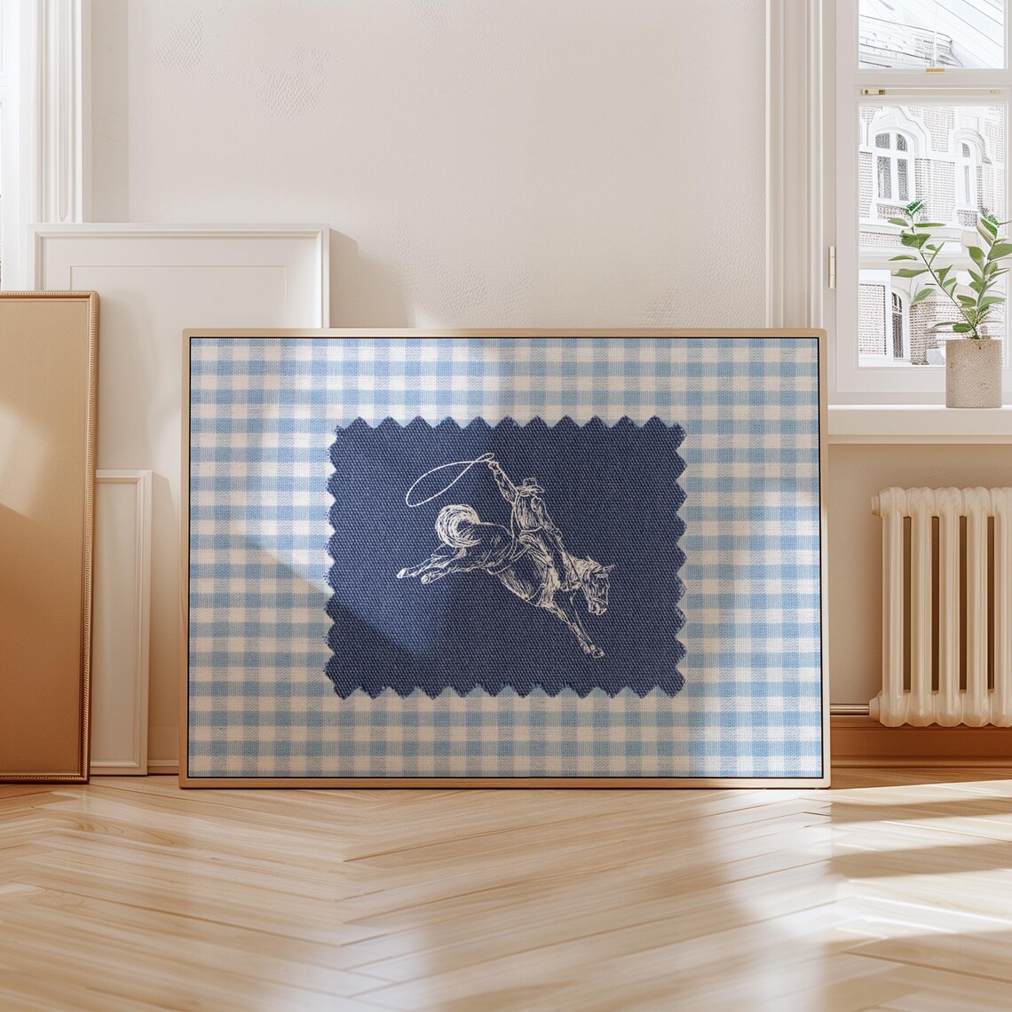 Vintage Striped Cowboy Rodeo Print, Western Nursery Decor