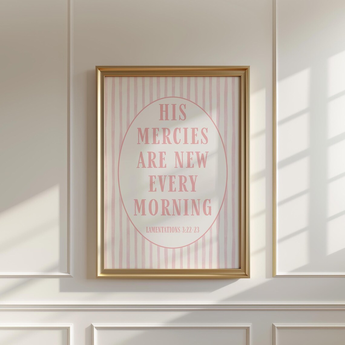 Pink Bible Verse Print, Lamentations Scripture Art