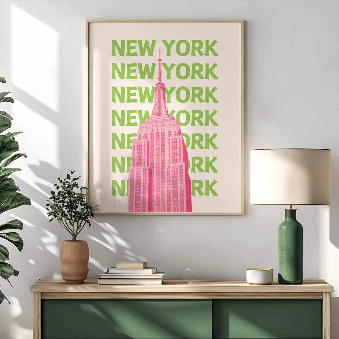 New York City Retro Travel Poster, Empire State Building