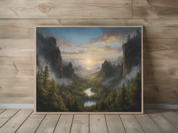 Towering Lush Forest Nature Decor Wall Art Room