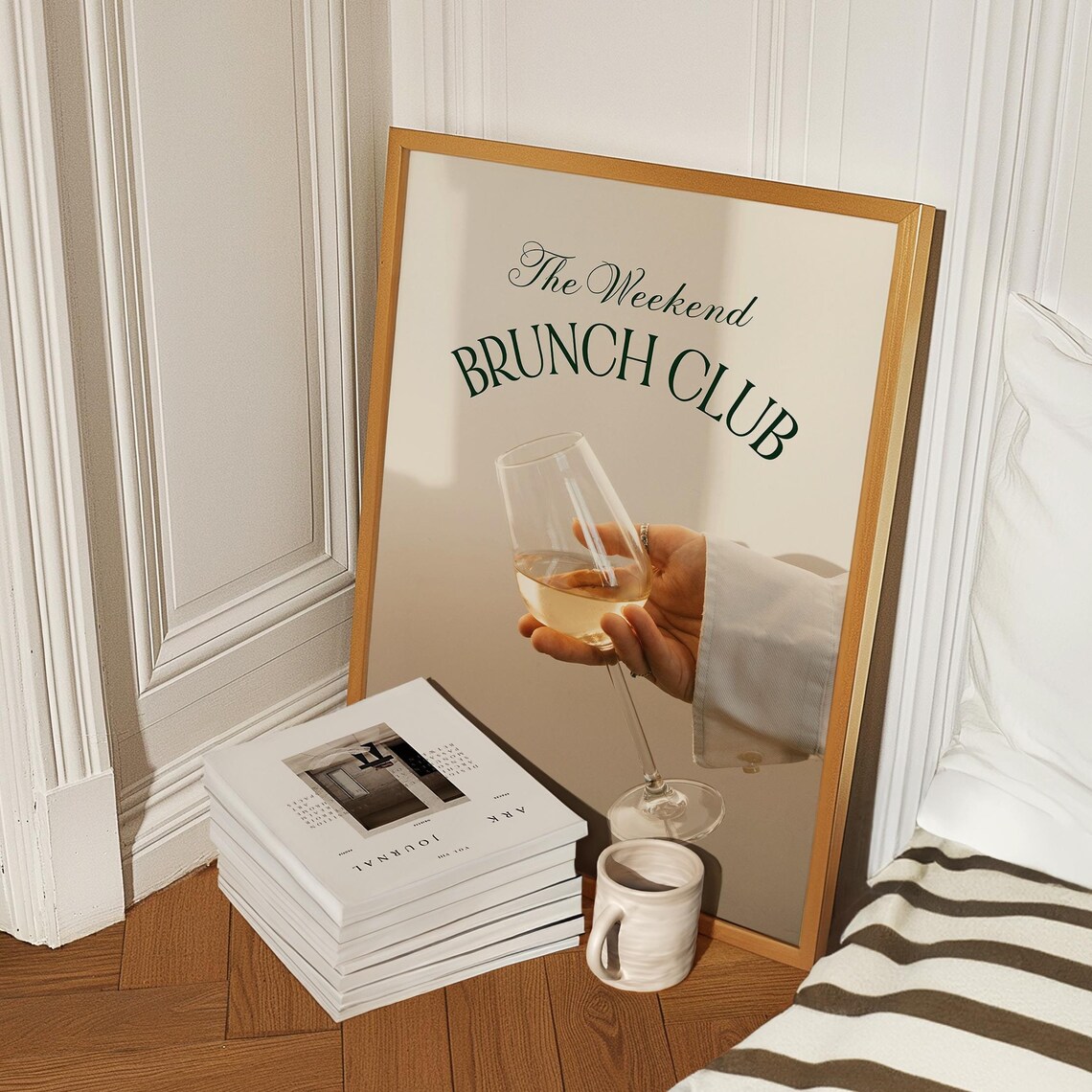 The Weekend Brunch Club Wine Glass Photography Kitchen Poster - Image 3