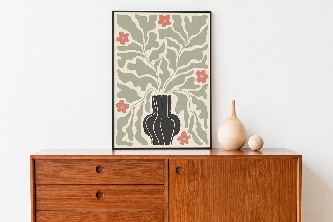 Botanical Floral Illustration, Minimalist Boho Decor - Image 4