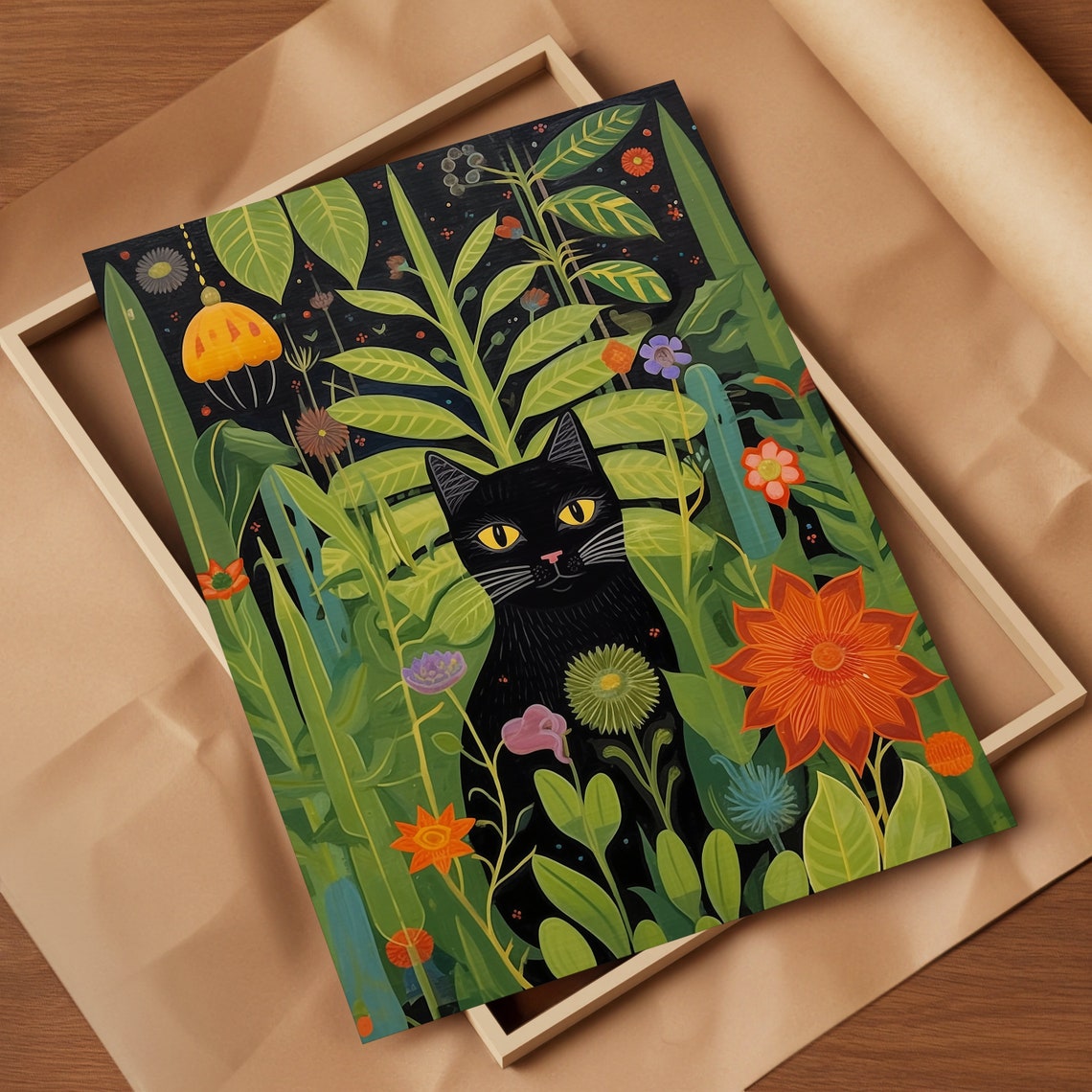 Botanical Cat Contemporary Travel Poster - Image 2