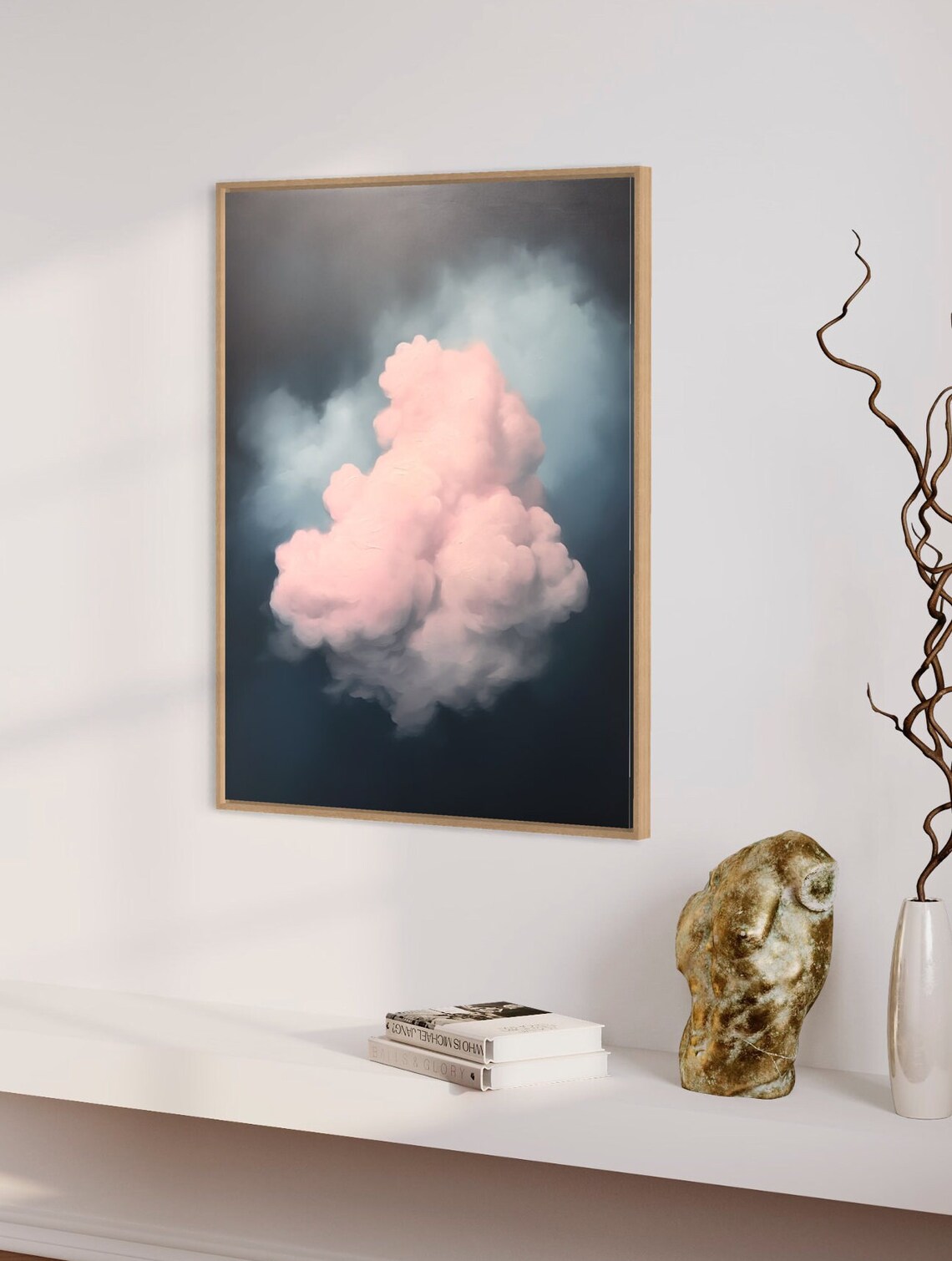 Cloud Wall Art, Minimalist Night Sky - Image 4