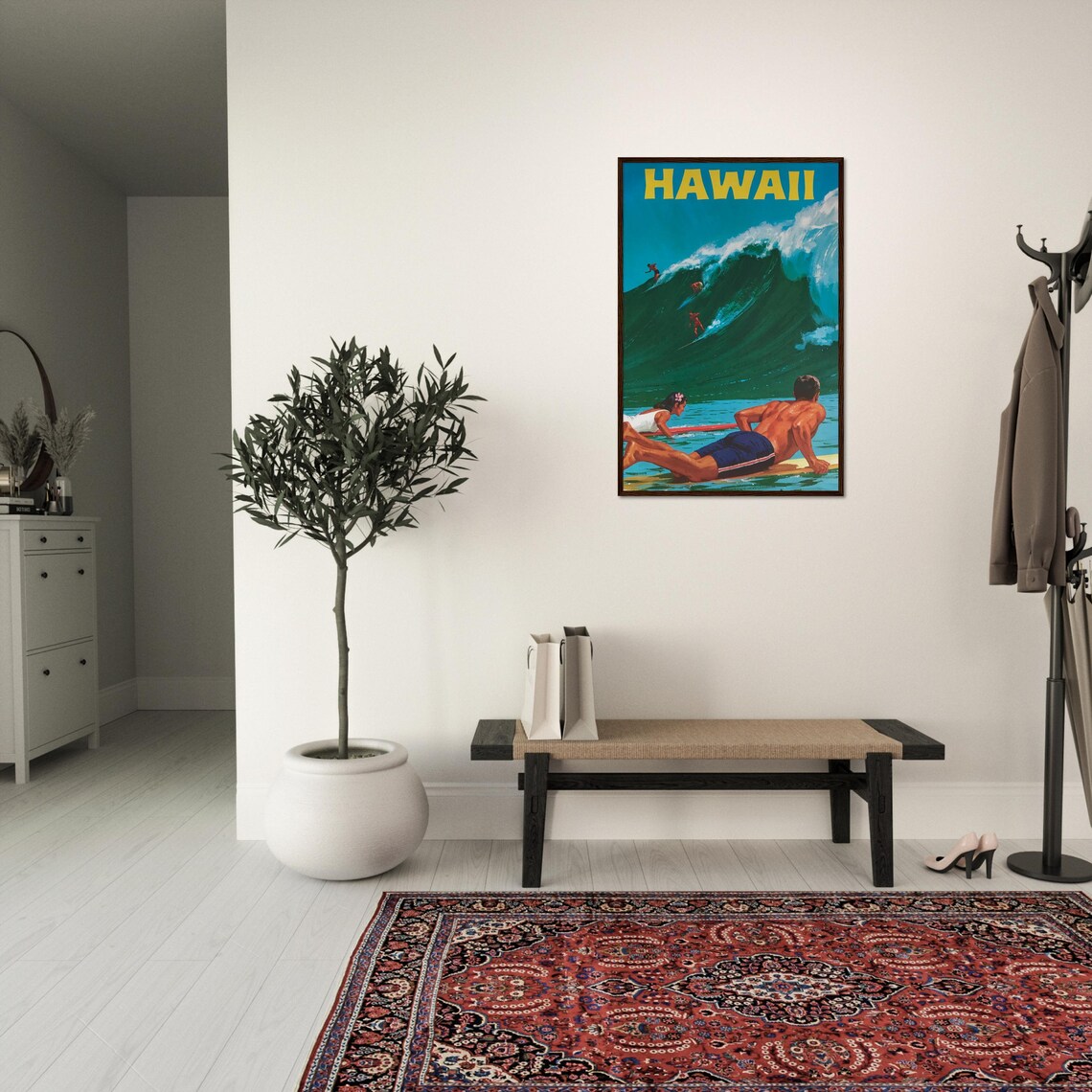 Hawaii Retro Travel Poster, Vintage Coastal Decor - Image 4