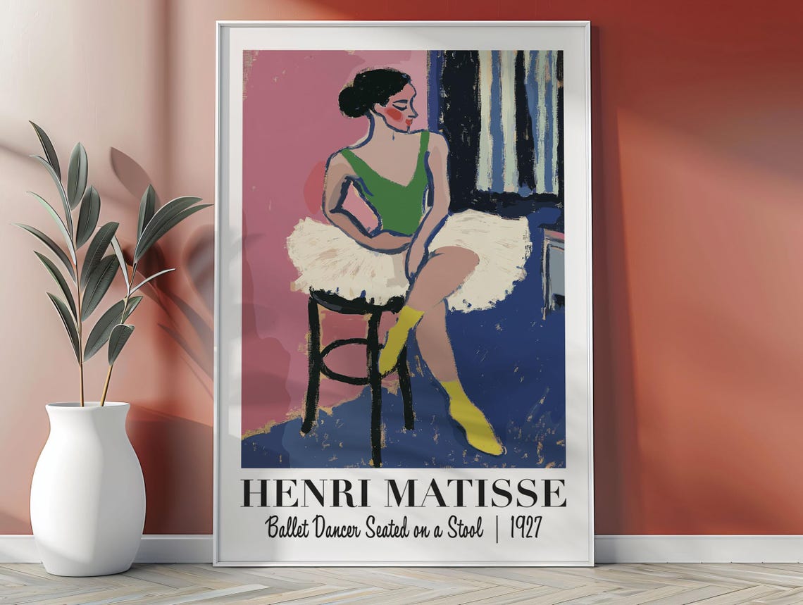 Henri Matisse Ballet Dancer Seated on a Stool 1927 Art Poster