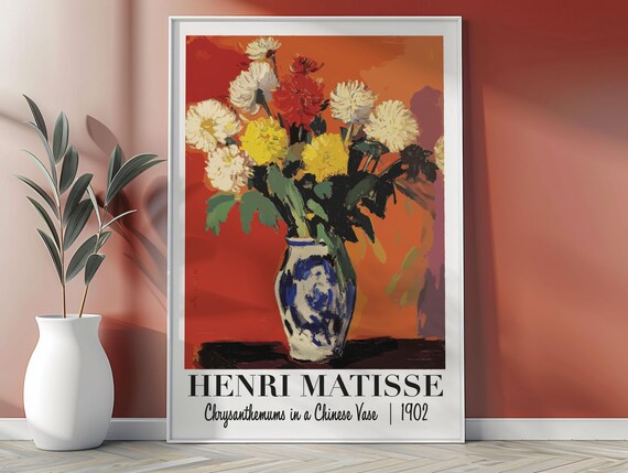 Henri Matisse Chrysanthemums Art Print Modern Matisse Inspired Poster Art Gallery Matisse Minimalist Wall Decor Matisse Art Gift