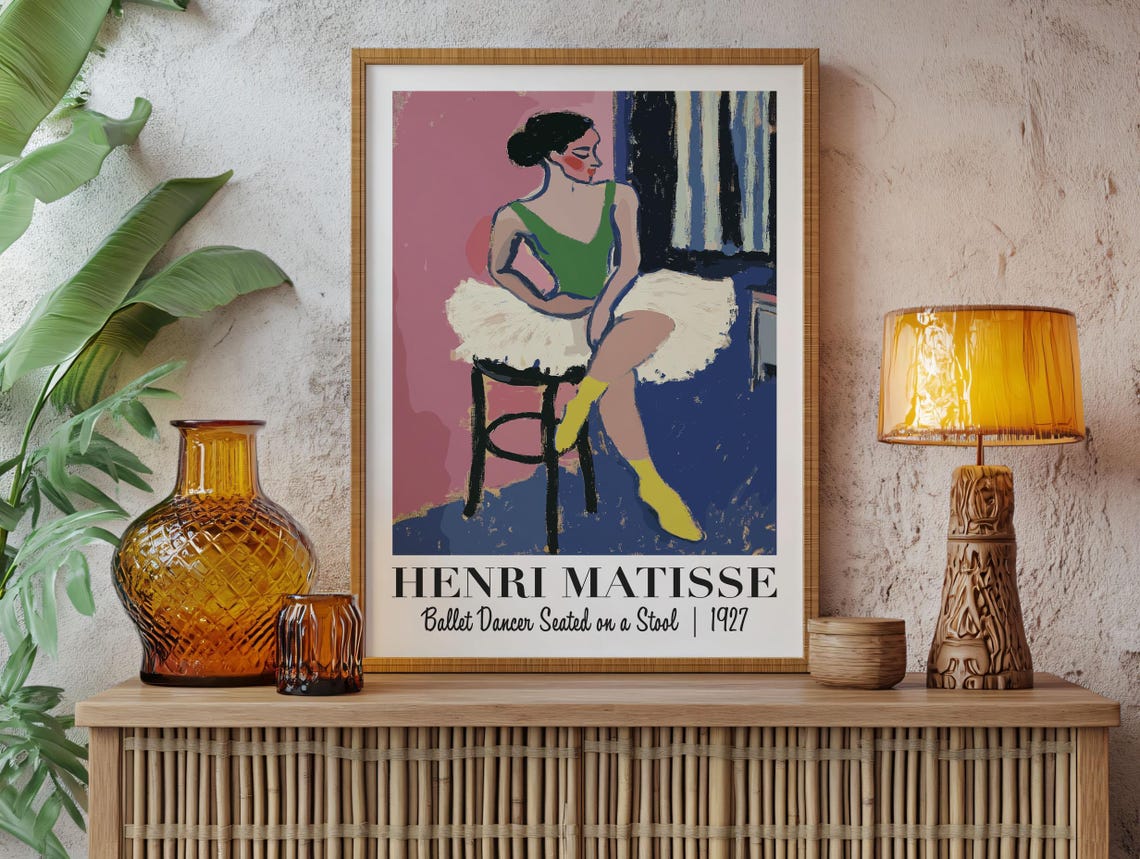 Henri Matisse Ballet Dancer Seated on a Stool 1927 Art Poster - Image 2