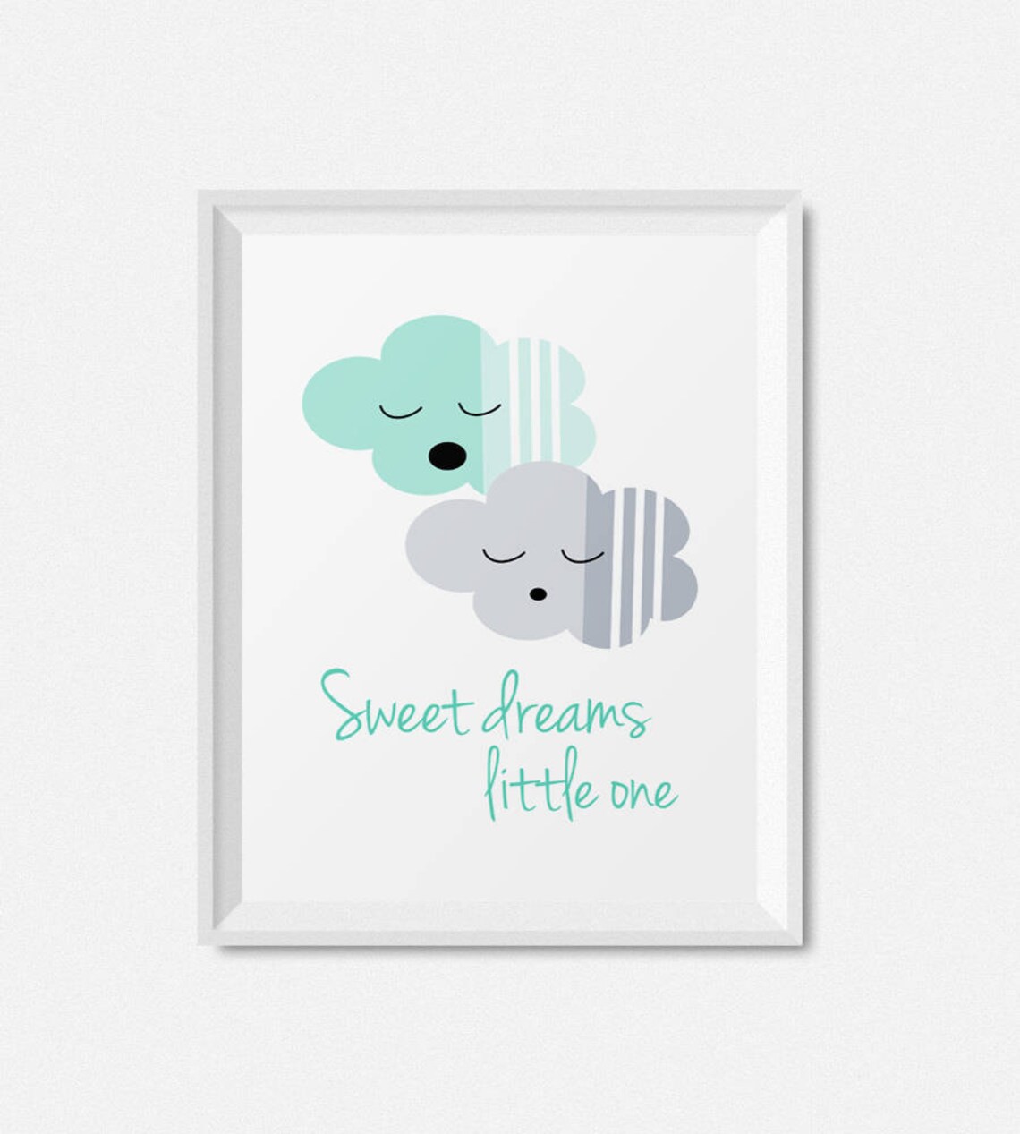 Sweet Dreams Sign Nursery Wall Art Print, Mint Green - Image 2