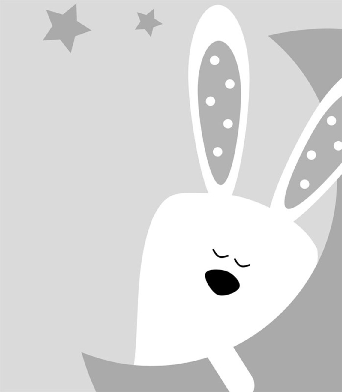 Moon And Stars Bunny Nursery Animal Art Print - Image 2