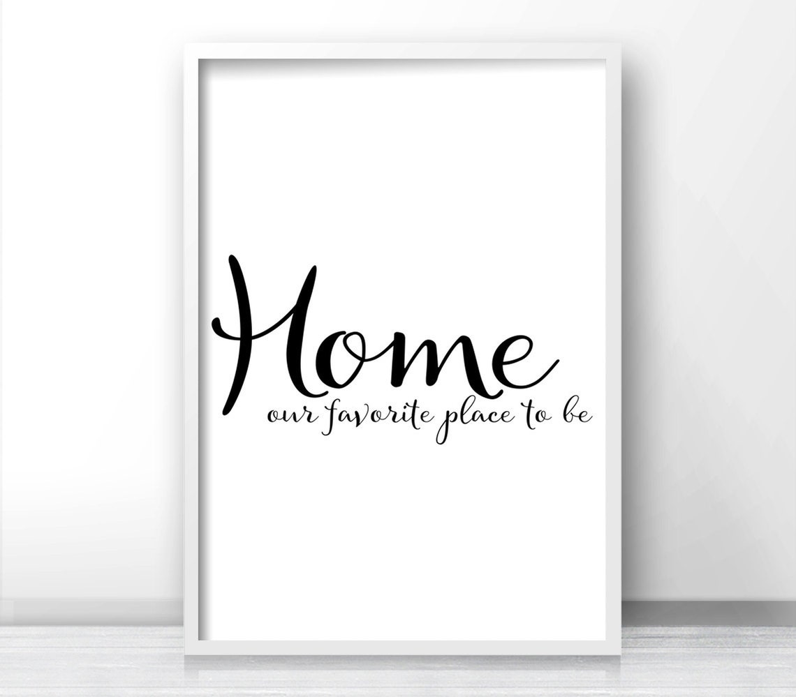 Home Our Favorite Place To Be Script Typography Quote Wall Art Poster - Image 4