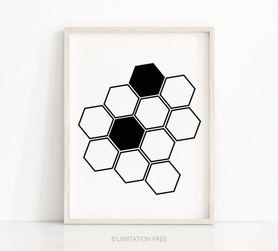 Geometric Wall Art Print Modern Print Instant Art Black And White Wall Art Abstract Art Print Wall Art 8x10