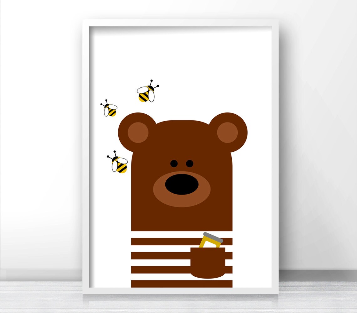 Bear Nursery Art Print, Kids Room Animal Decor - Image 2