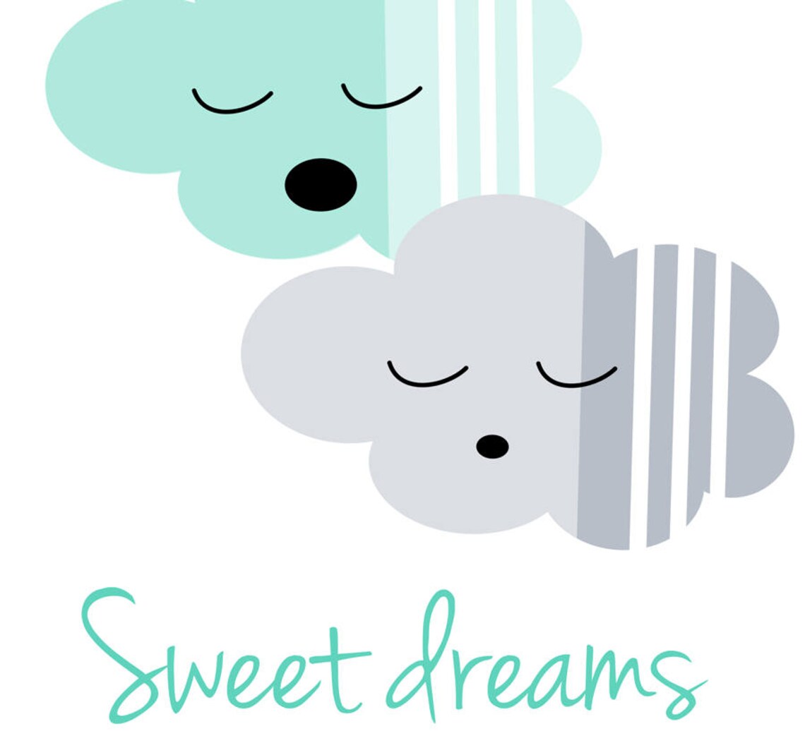 Sweet Dreams Sign Nursery Wall Art Print, Mint Green - Image 3