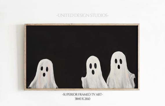 Halloween Frame Tv Art Ghost Art Halloween Ghost Decor Spooky Art For Tv Frame Tv Art Ghost Cute Halloween Painting
