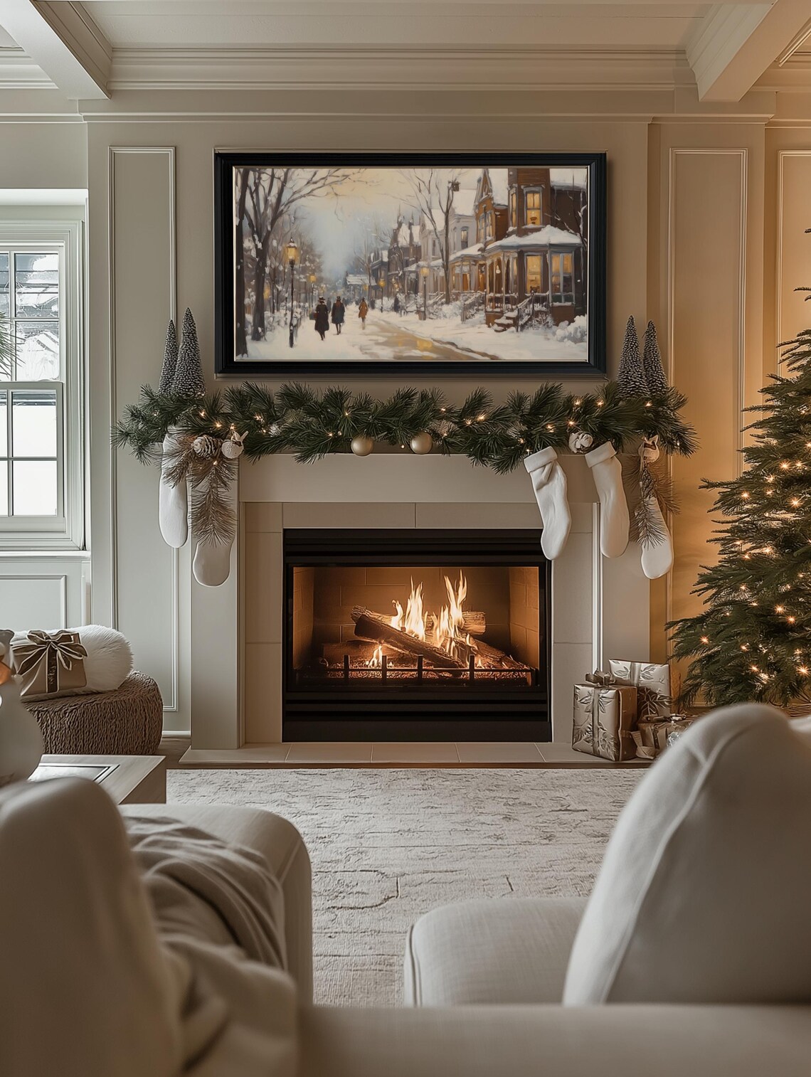 Christmas Town Farmhouse Christmas Village Art Print - Image 2