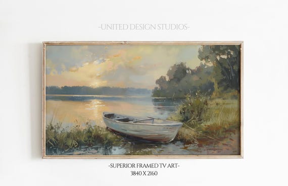 Frame Tv Art Frame Tv Artwork Theframe Tv Frame Tv Art Tv Boat Tv Art Lake Tv Art Frame Tv Lake Art Boat