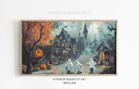 Halloween Town Halloween Art Print, Spooky TV Art