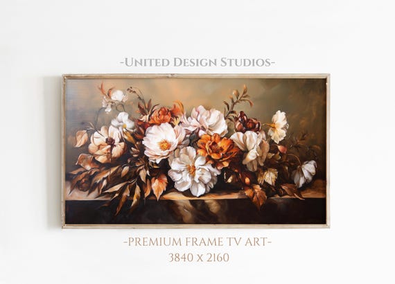 Fall Flowers Oil Painting, Baroque Style Art Print