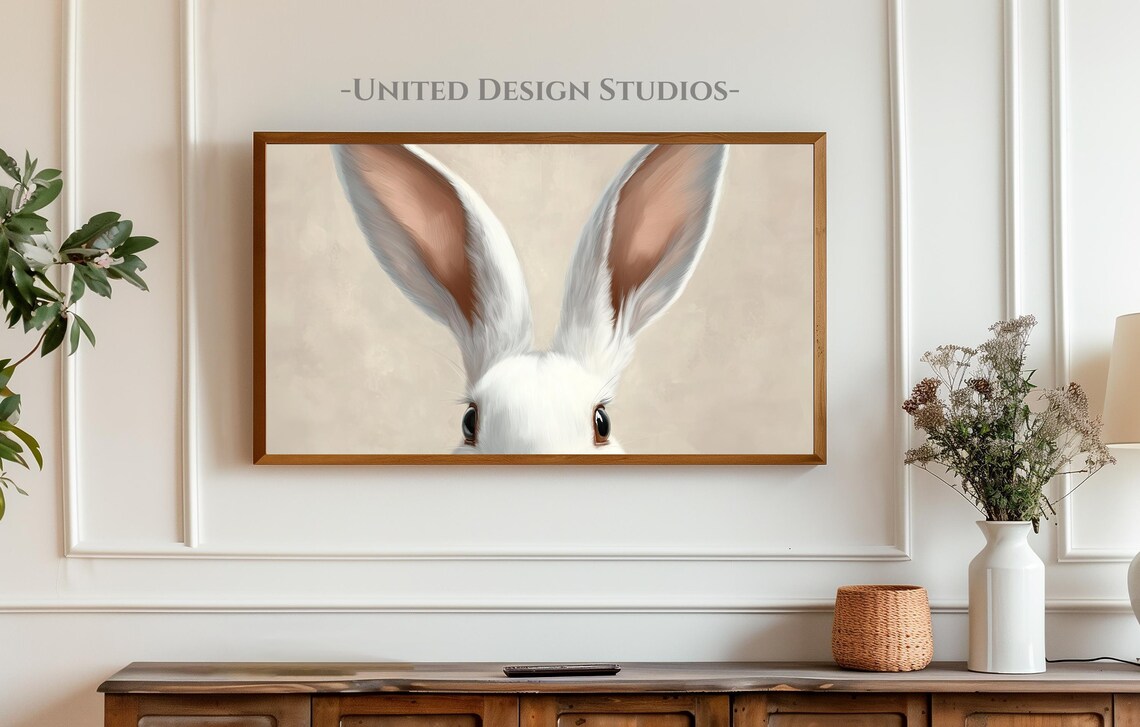 Easter Bunny Ears Art Print, Neutral Pastel Easter Decor - Image 5