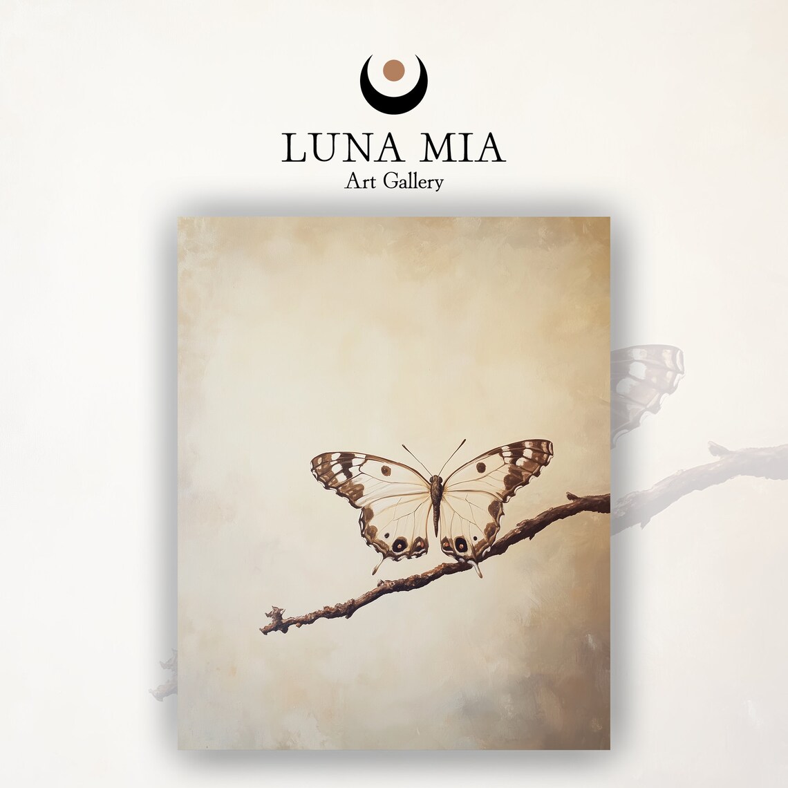 Vintage Style Butterfly Poster, Oil Paint Decor - Image 2