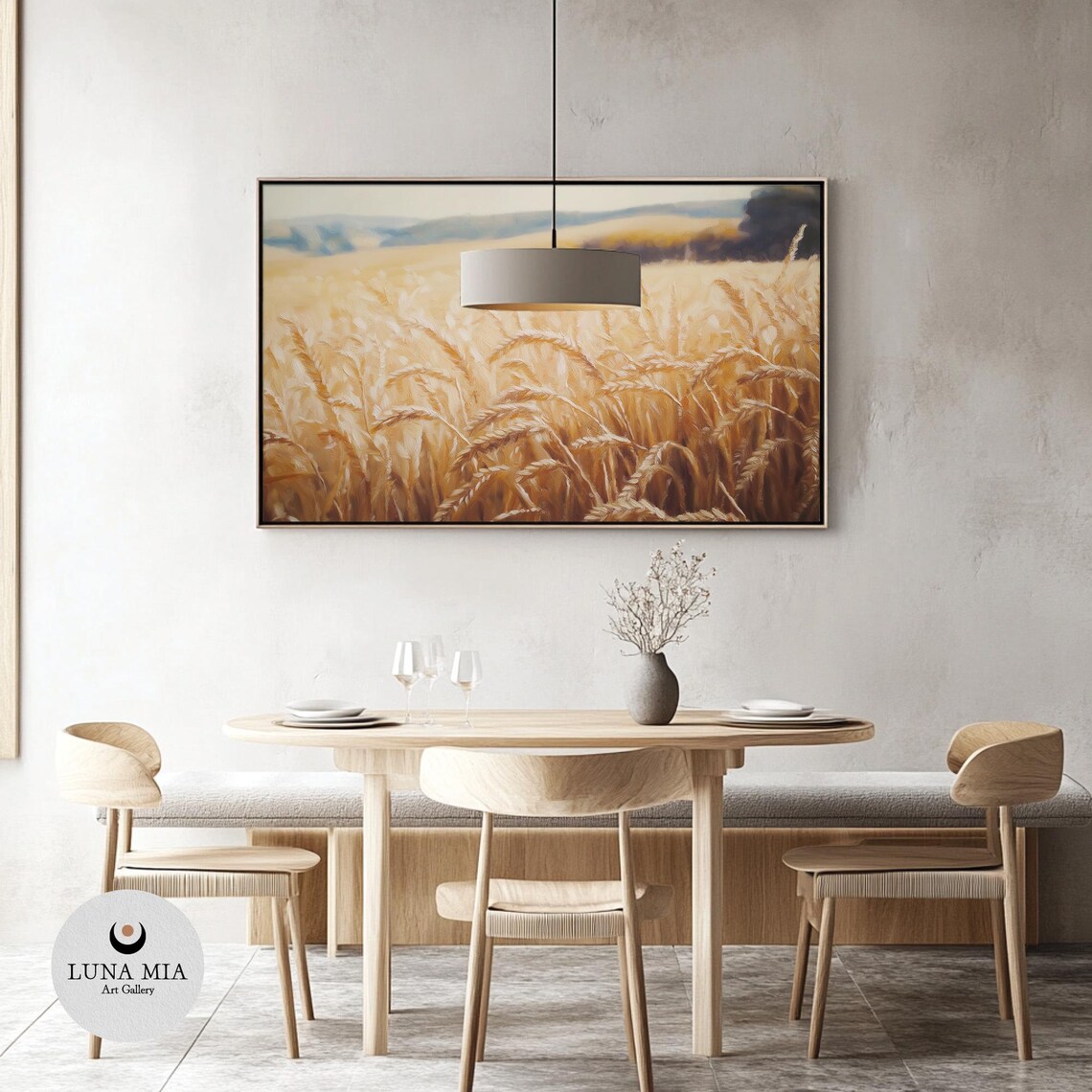 Golden Wheat Field Close Up Warm Summer Farmhouse Landscape Poster - Image 3