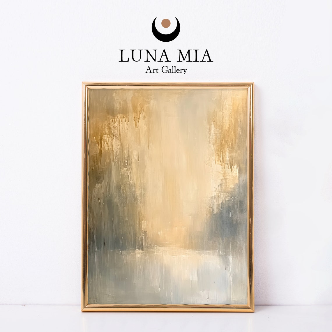 Elegant Gold Gray Textured Abstract Painting Modern Art Poster