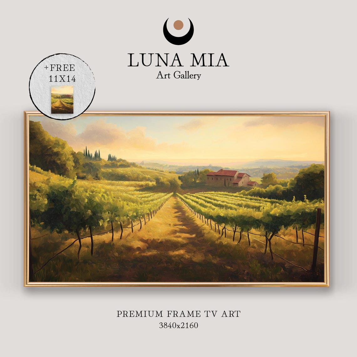 Golden Tuscany Vineyard Sunset Rustic Italian Countryside Poster