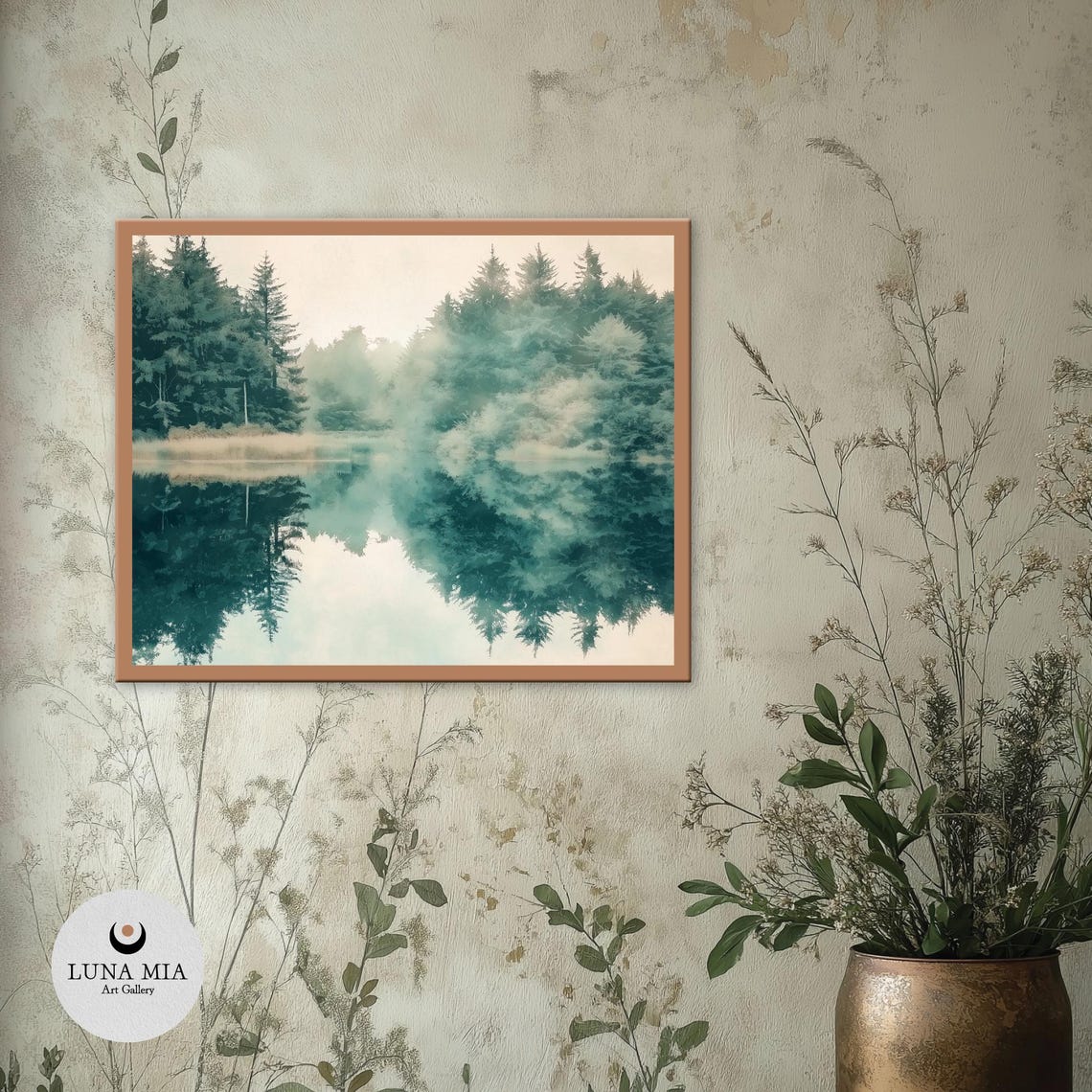 Tranquil Misty Forest Watercolor Art Instant For Home Decor - Image 2