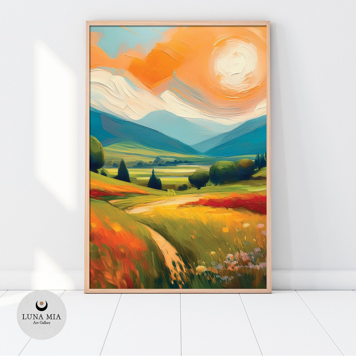 Serene Vintage Mountain Landscape Wall Art Prints Instant Decor Art For Home Office - Image 2