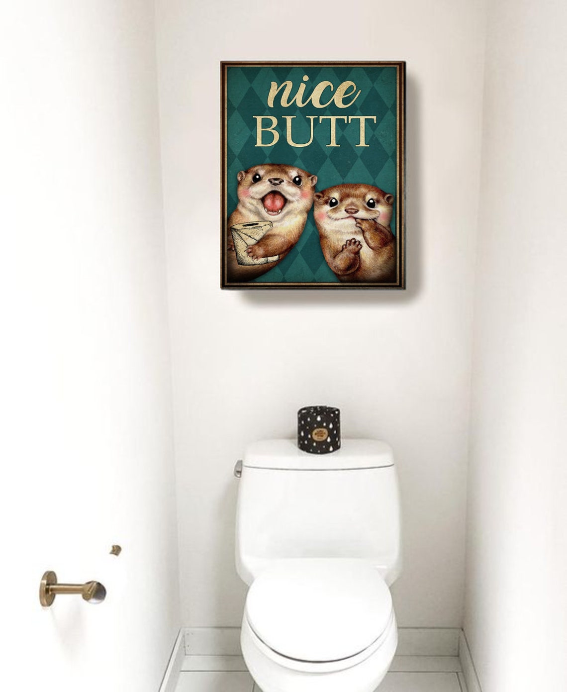 Nice Butt Sweet Otters Bathroom Decor Wall Art For Bathroom Funny Art Home Decor Funy Wall Art - Image 2