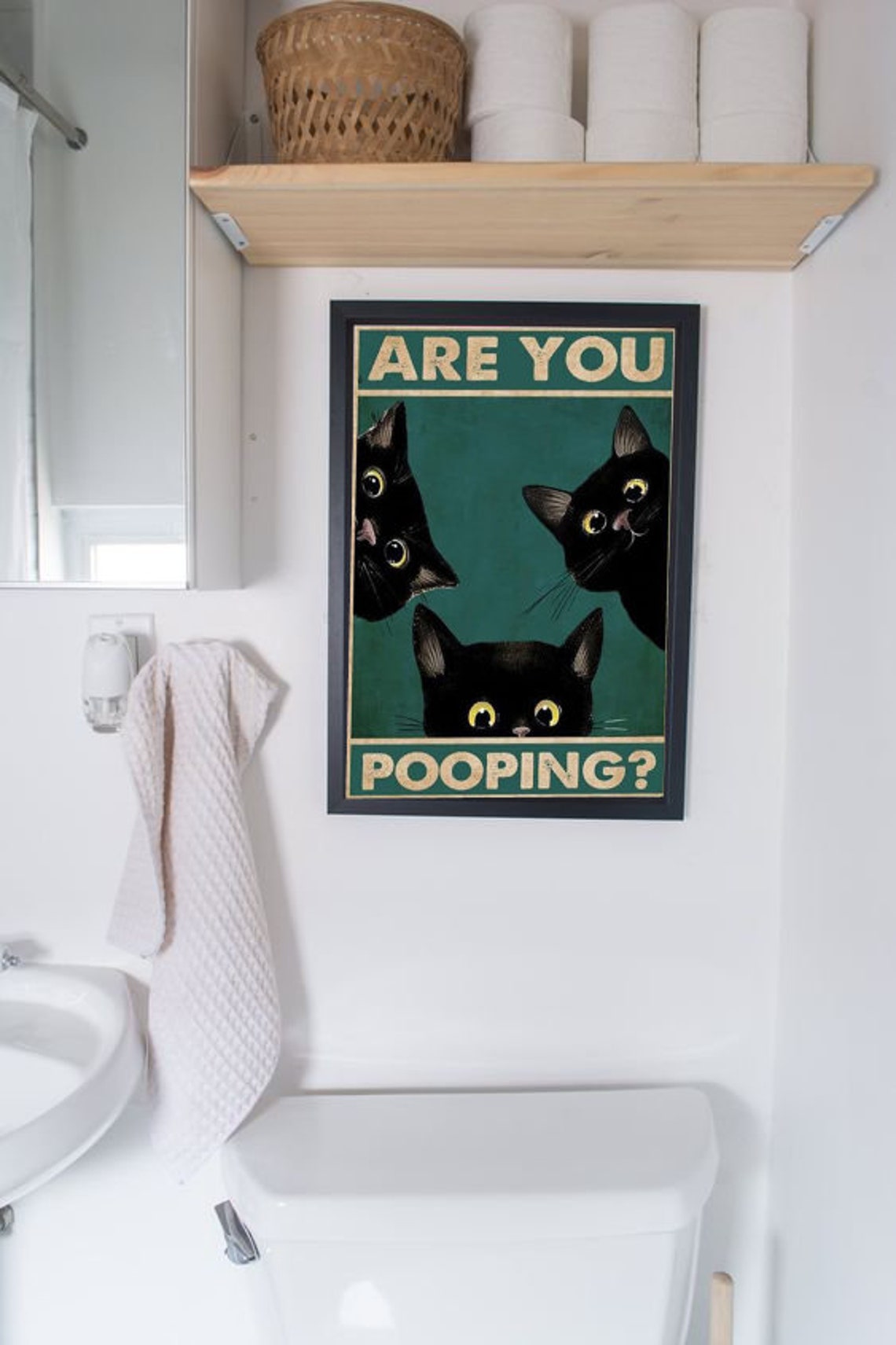 Are You Pooping Black Cats Bathroom Decor Wall Art For Bathroom Funny Art Home Decor Funy Wall Art - Image 3