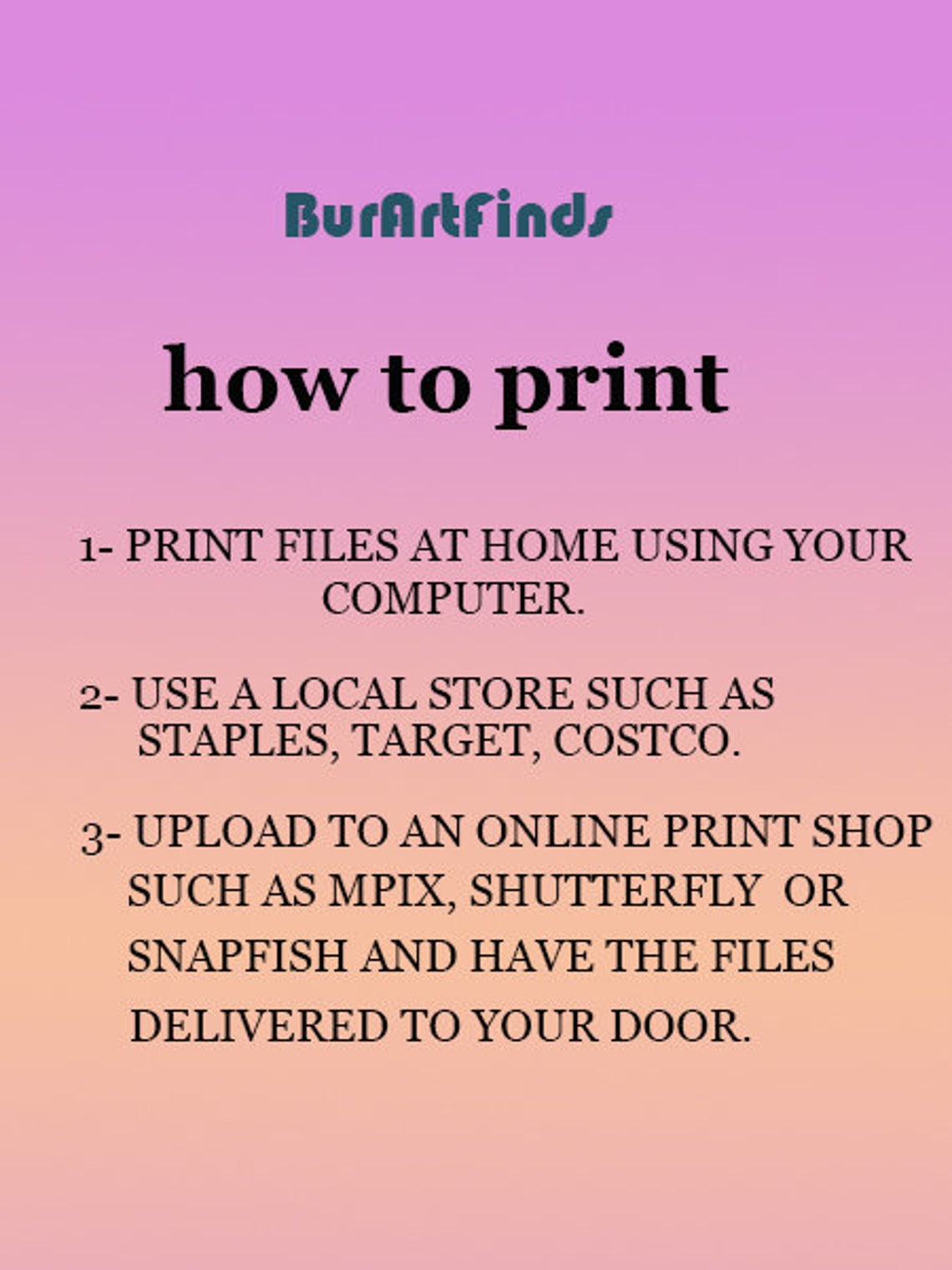 Typography Sheet Explaining Digital Artwork Printing Options Poster