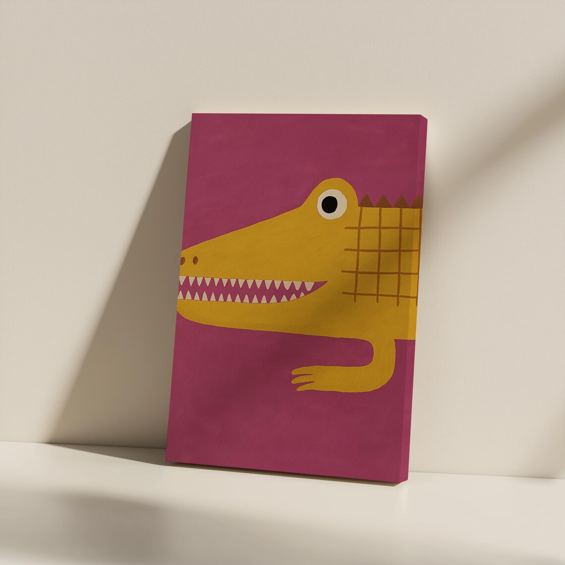 Happy Smiling Crocodile Bold Kids Room Reptile Nursery Art Poster