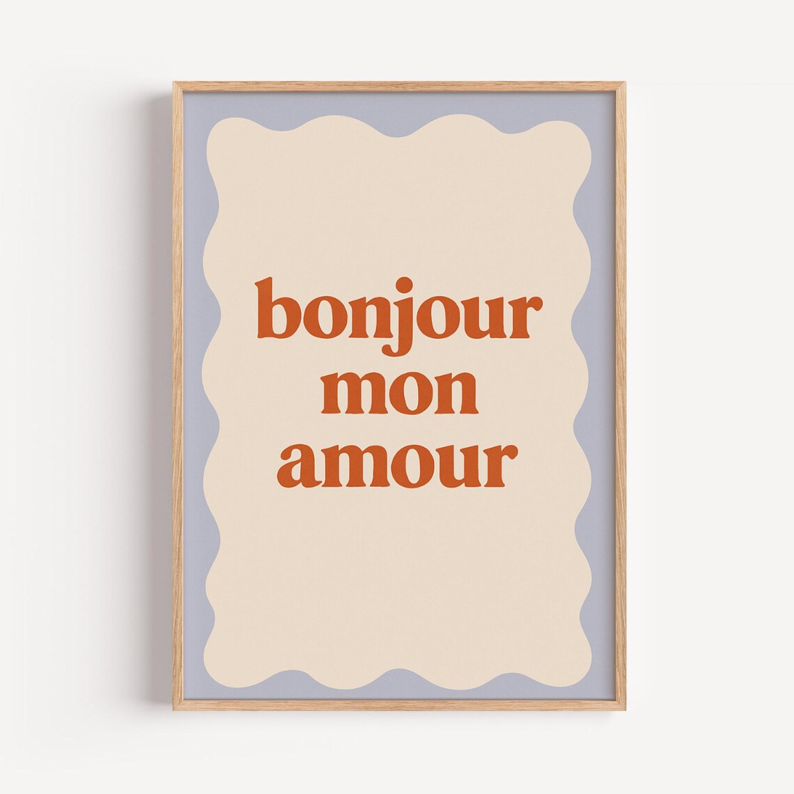 Bonjour Mon Amour French Love Quote Parisian Retro Decor Poster