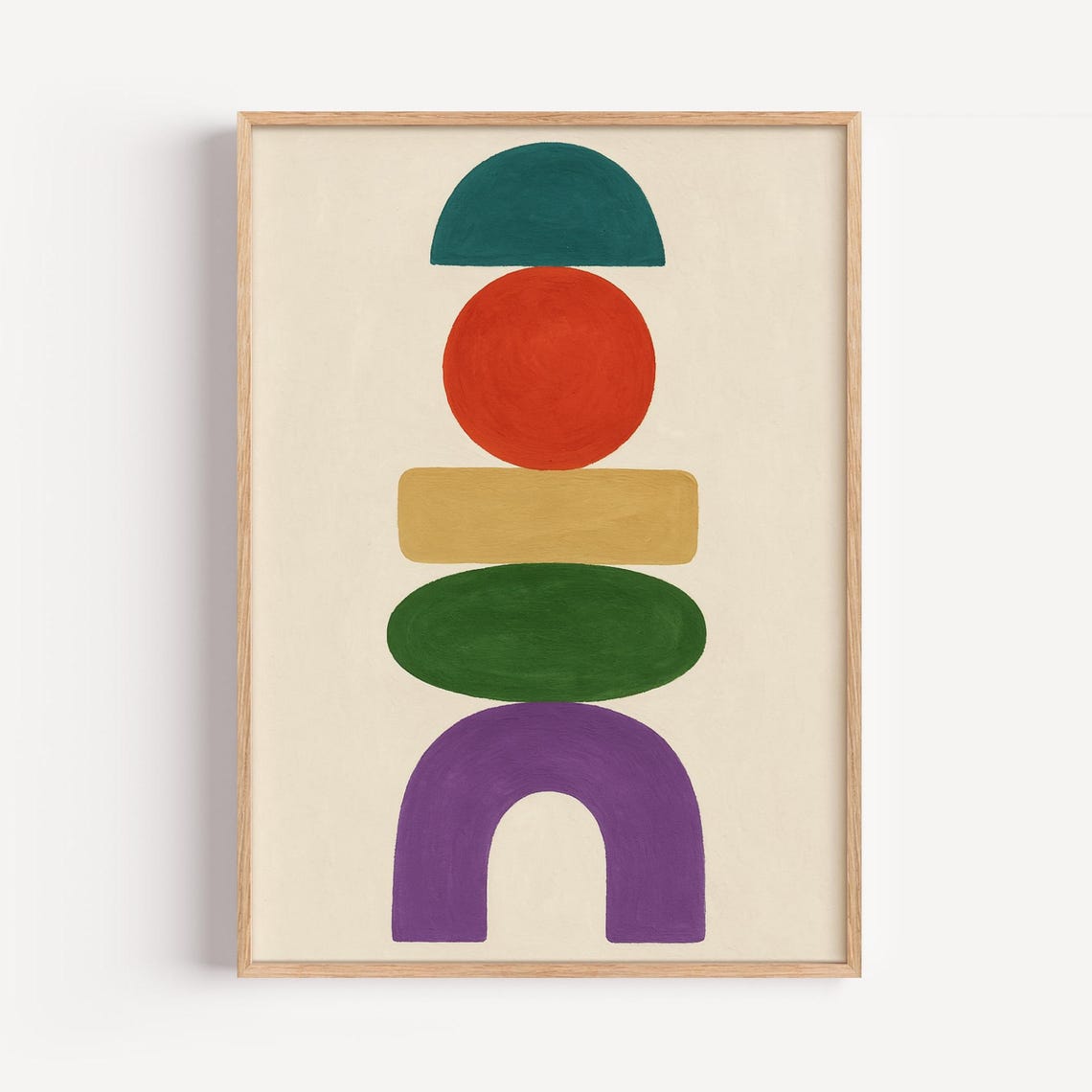 Abstract Geometric Shapes Colorful Modern Boho Nursery Art Print