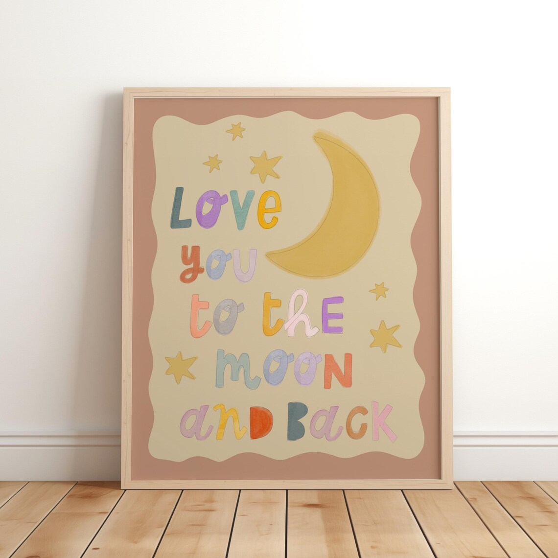 Love You To The Moon And Back Nursery Poster
