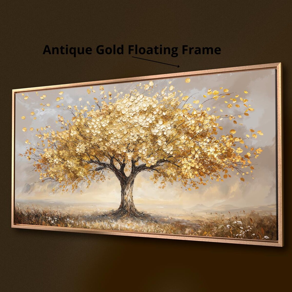 Tree Of Life Autumn Landscape, Golden Foliage Art Print - Image 2