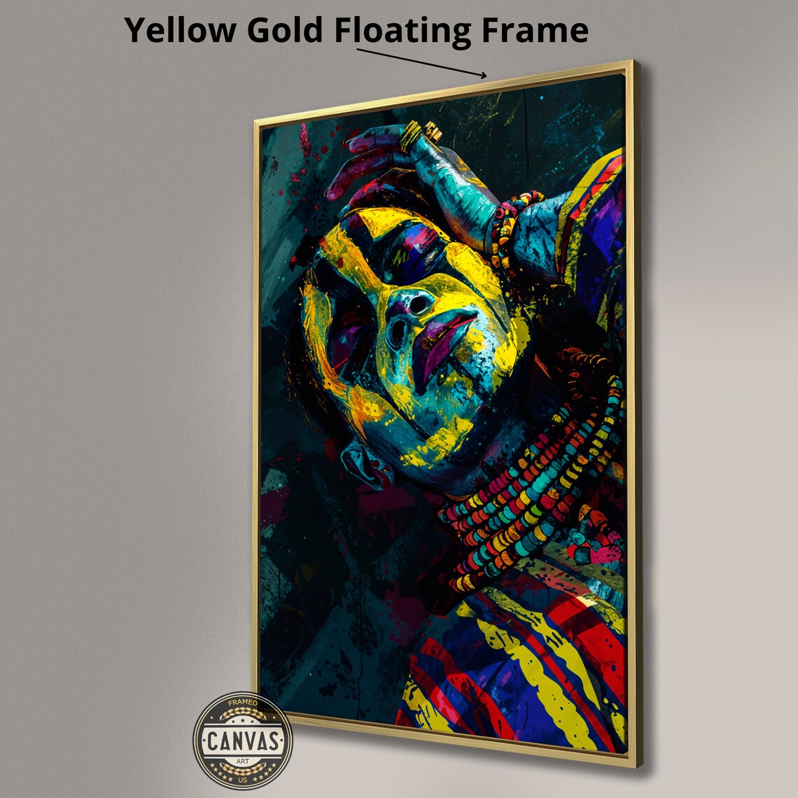 Tribal Woman Portrait Colorful Abstract Face Painting Wall Poster - Image 2