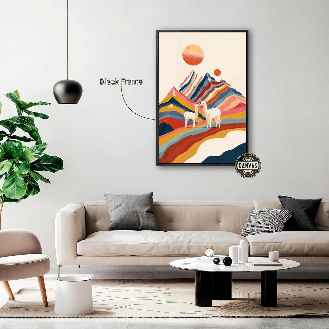 Llamas Against Colorful Mountains, Peru Art Print - Image 5