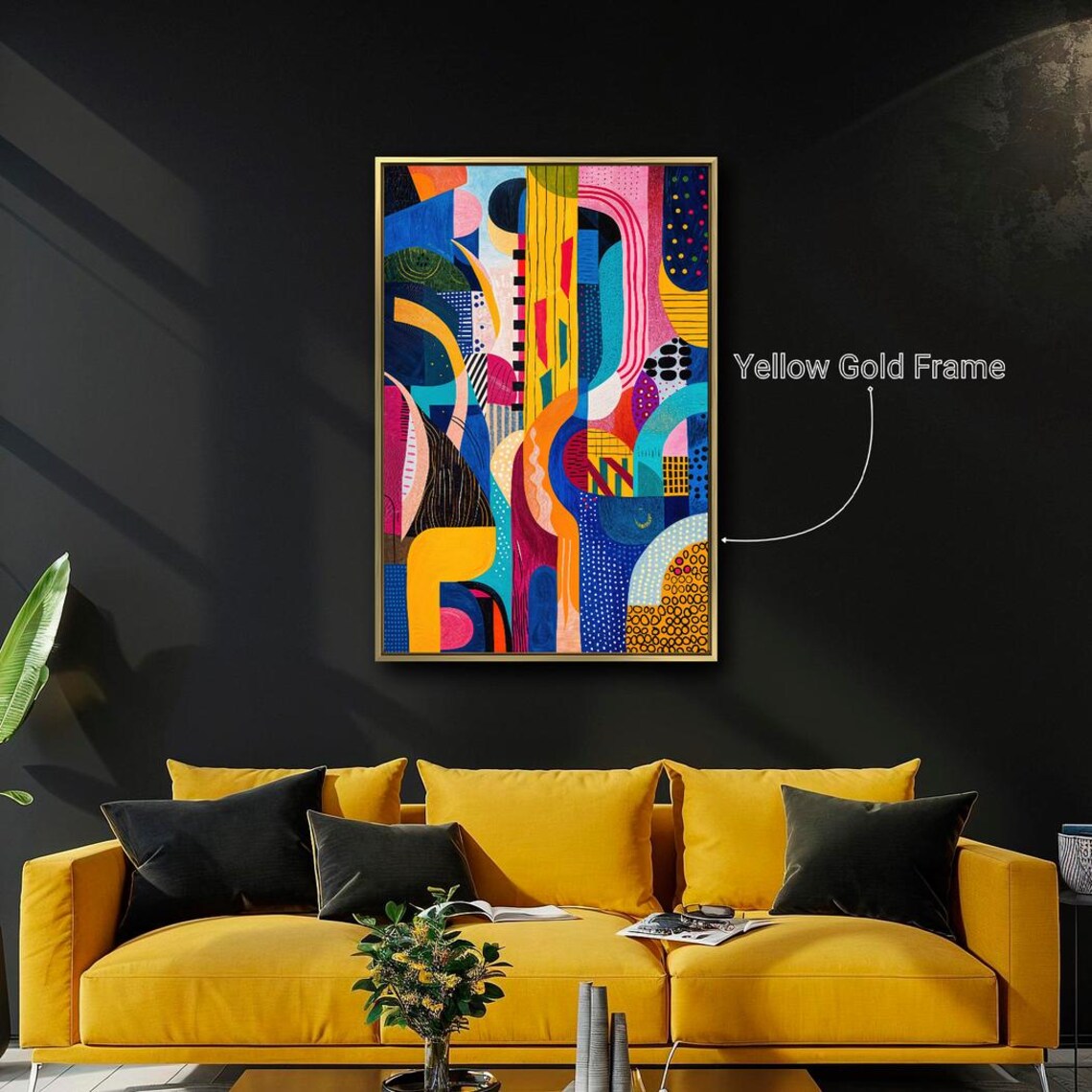 Geometric Shapes Modern Abstract Art Print, Vibrant - Image 4