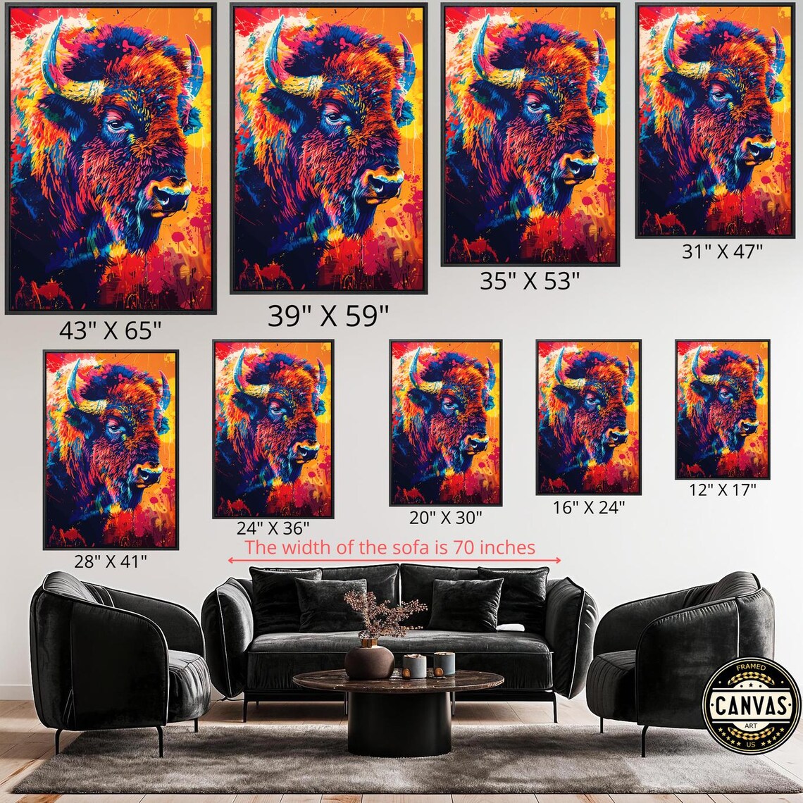 Abstract Bison, Vibrant Buffalo Wildlife Art Print - Image 5