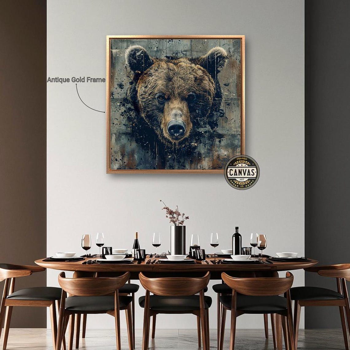 Grizzly Bear Grunge Portrait Urban Splash Abstract Wildlife Art Poster - Image 4