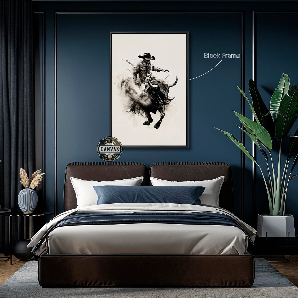 Rodeo Cowboy Bull Riding Western Wall Art Print - Image 3