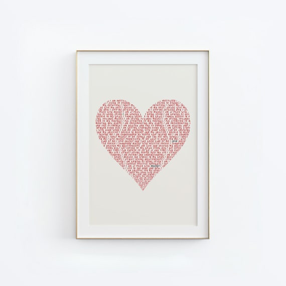 Heart Artwork I Love Myself Artwork Positive Affirmation Heart Paintings Self Love Artwork Love Artwork