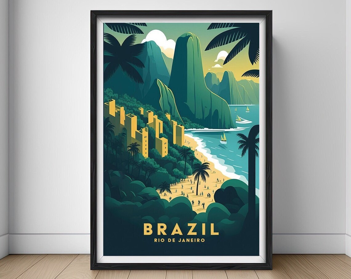 Brazil Rio Travel Poster, Rio De Janeiro Art Print