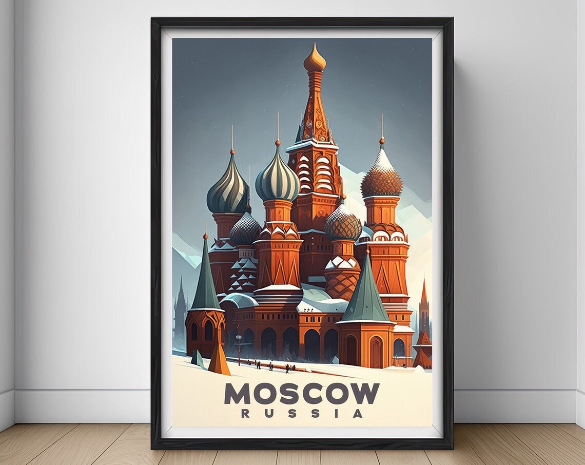 Moscow Russia Travel Poster, Moscow Russia Art Print