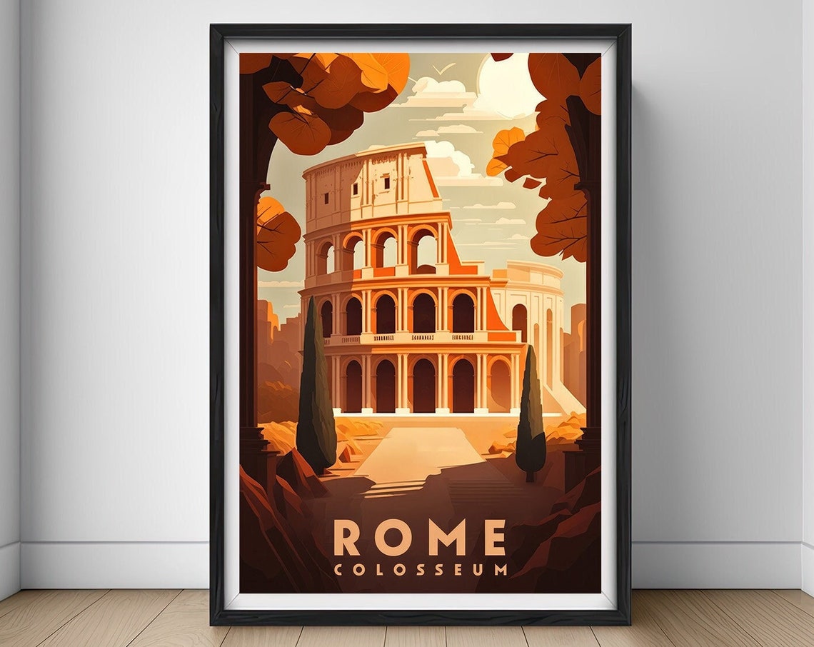 Rome Travel Poster Rome Print Rome Wall Art Print Rome Italy Poster Rome Italy Painting Colosseum Illustration Rome Watercolor Home Decor