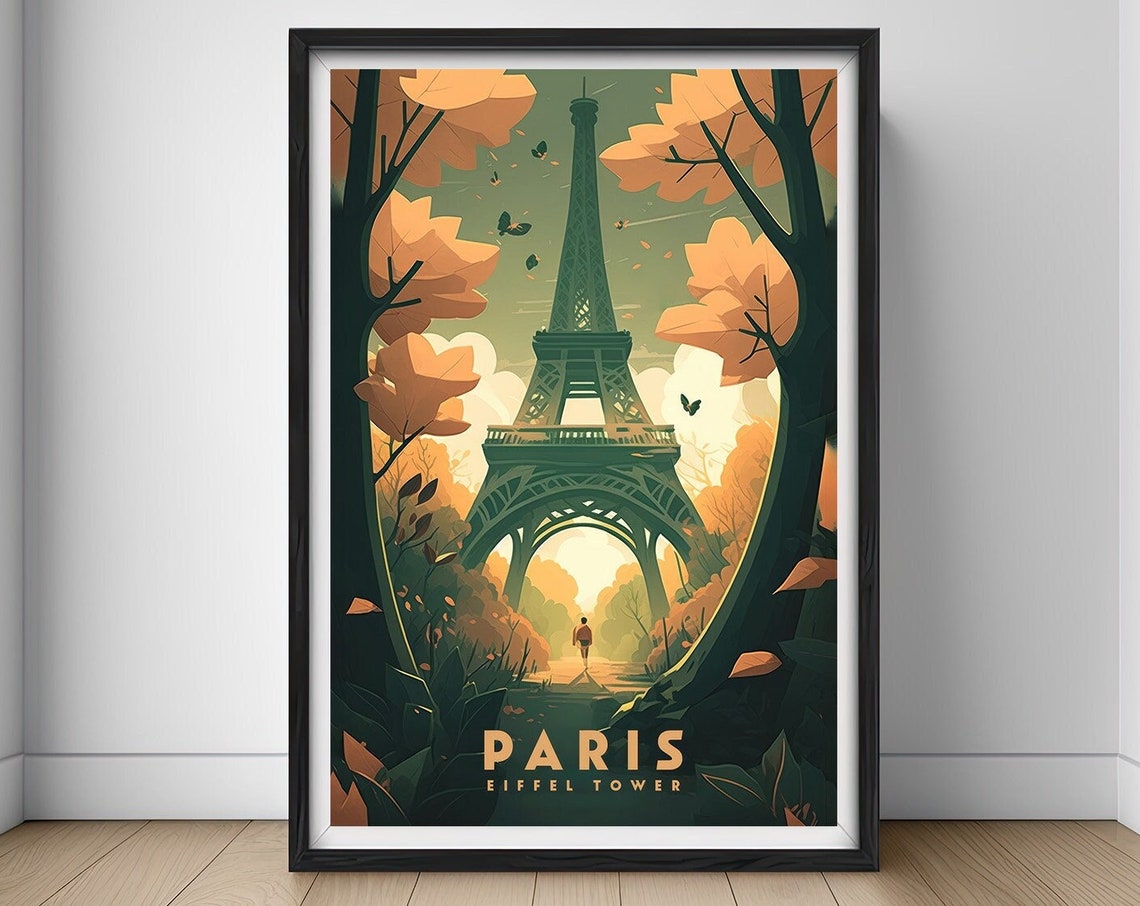 France Paris Travel Poster Paris France Wall Art Print Eiffel Tower Painting France Travel Art Poster Paris Watercolor Home Decor