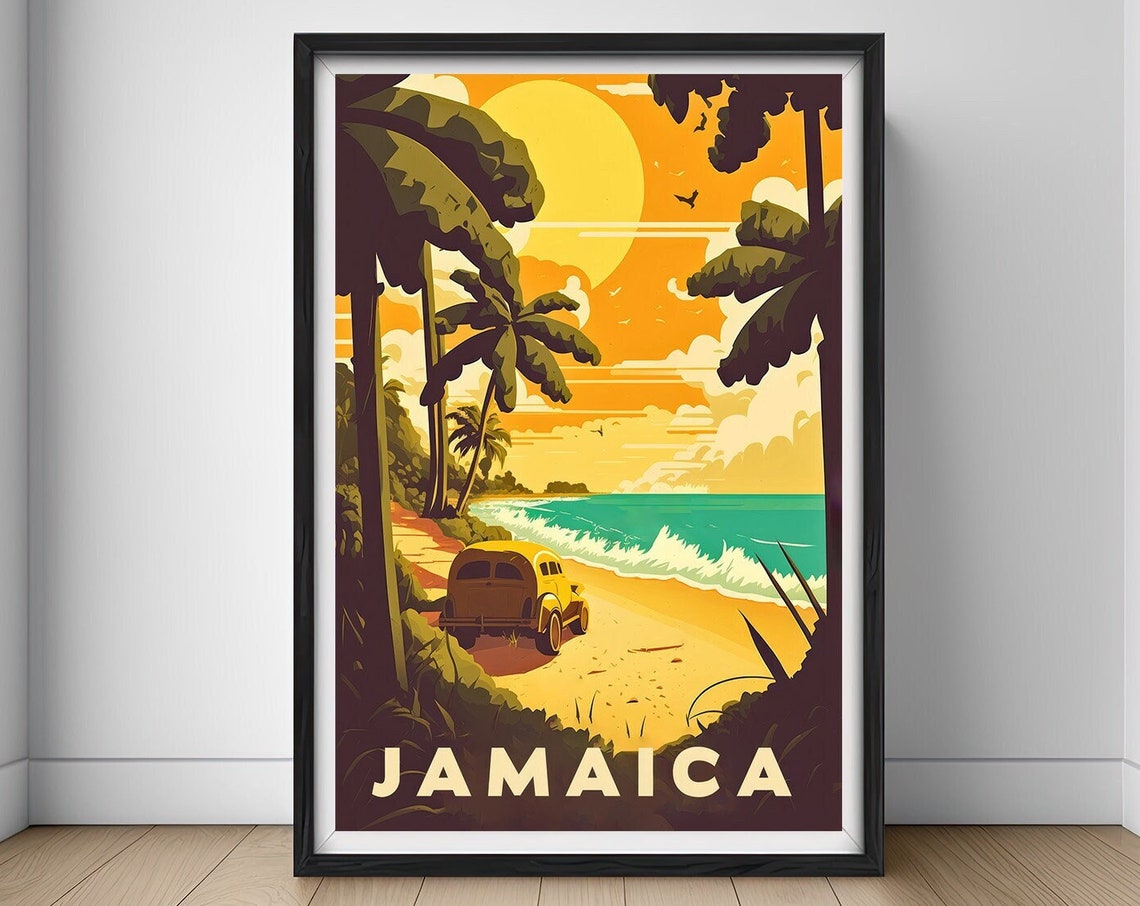 Jamaica Travel Poster Jamaica Wall Art Jamaica Print Jamaica Jamaica Painting Jamaica Illustration Jamaica Art Jamaica Home Decor